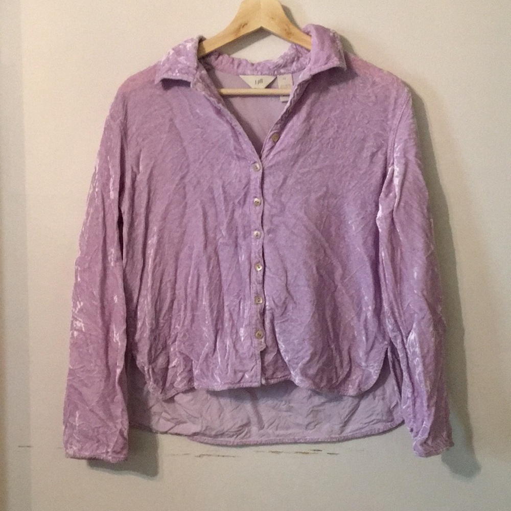 🌟🌟J. Jill Crushed Velvet Button Up Top🌟🌟